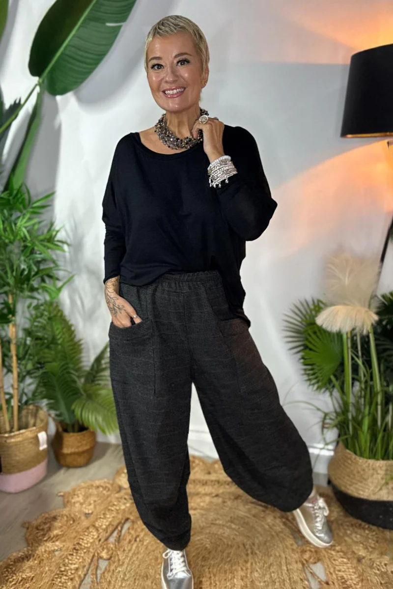 Check Brooke Patch Pocket Barrel Pants - Image 7