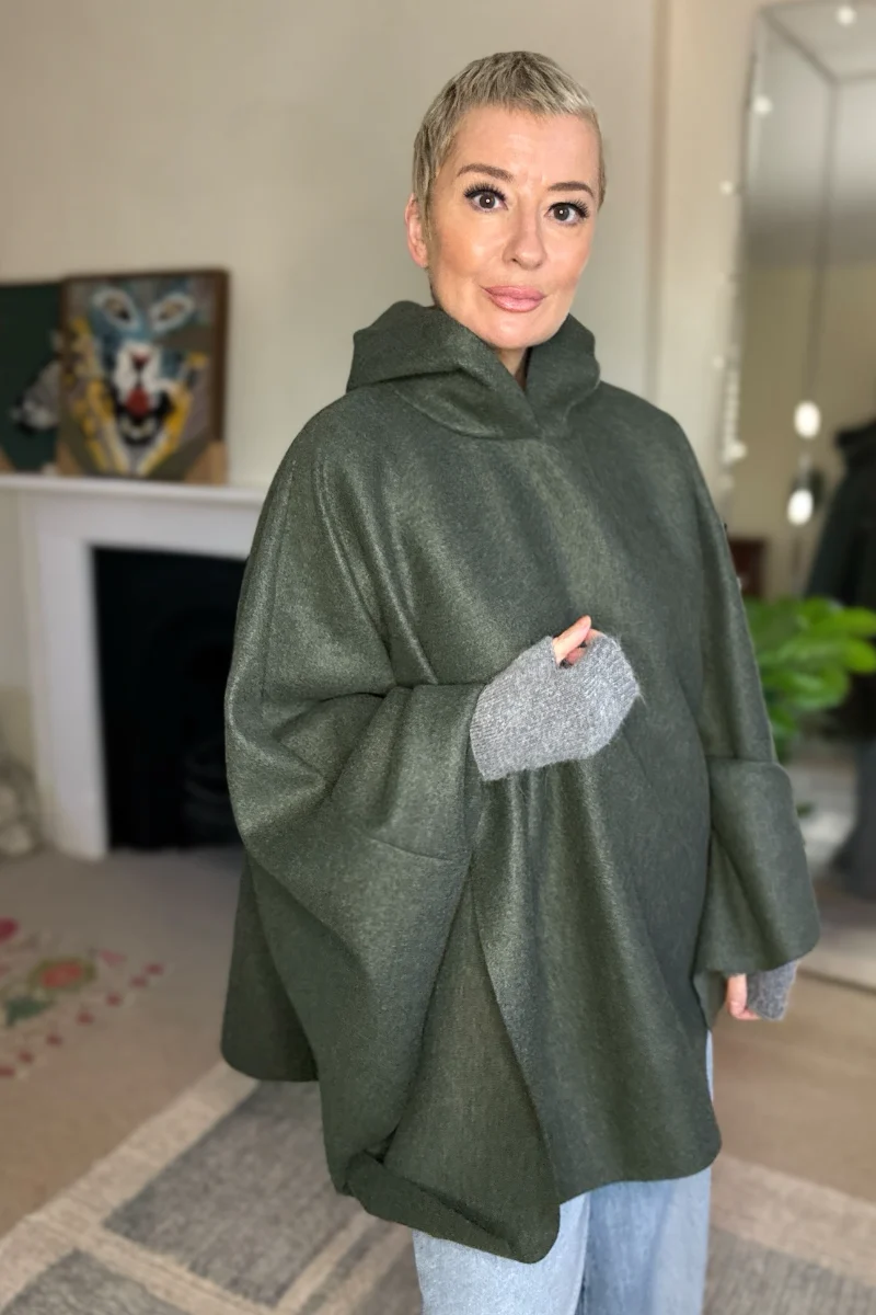 Claudia Hooded Cape Coat