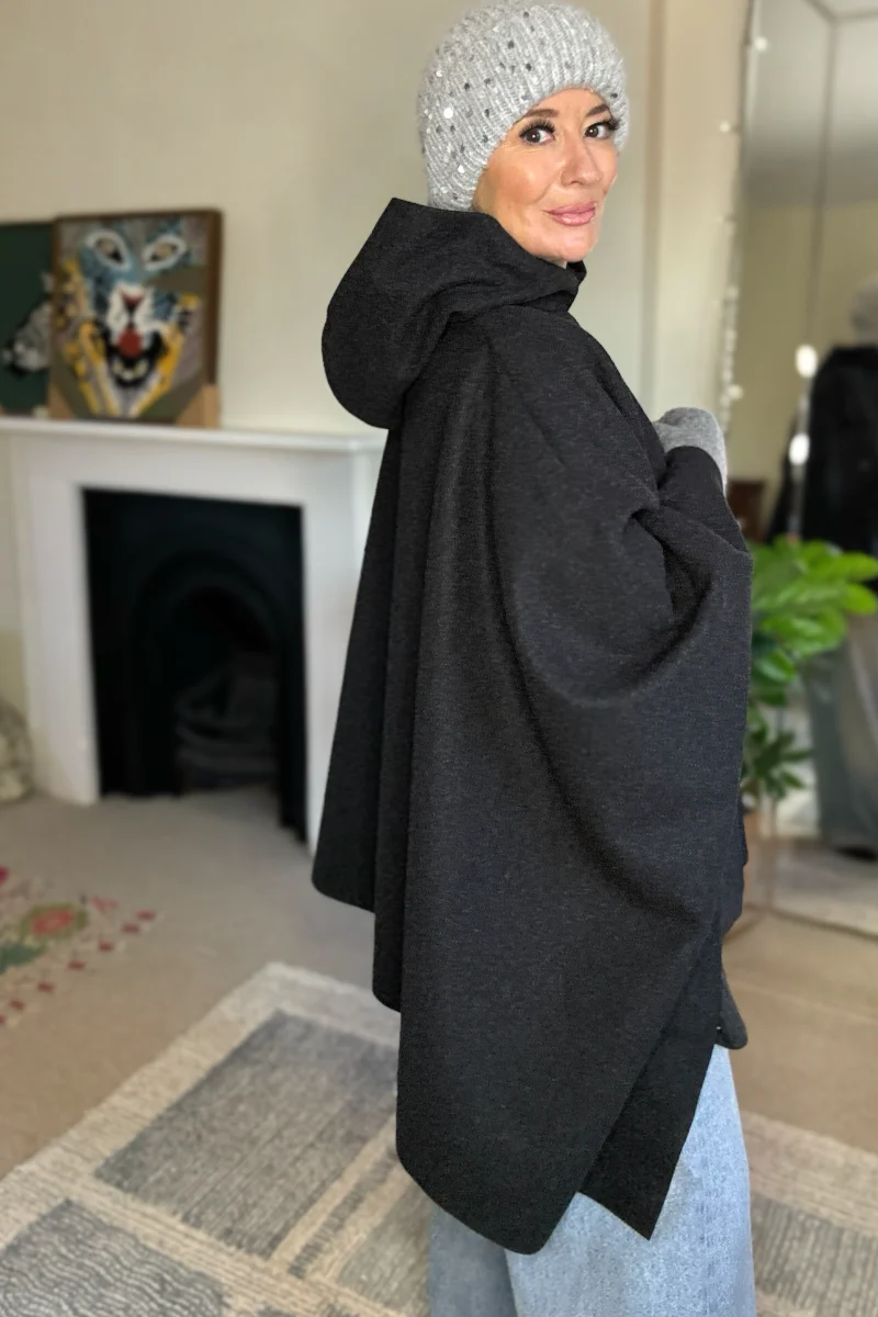 Claudia Hooded Cape Coat - Image 6