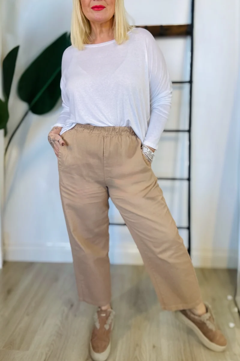 Cotton Barrel Leg Trousers - Image 8