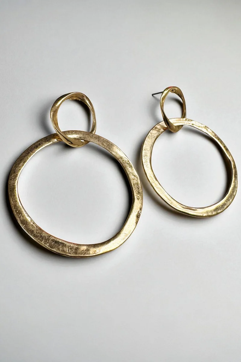 Hammered Circle Earrings - Image 2