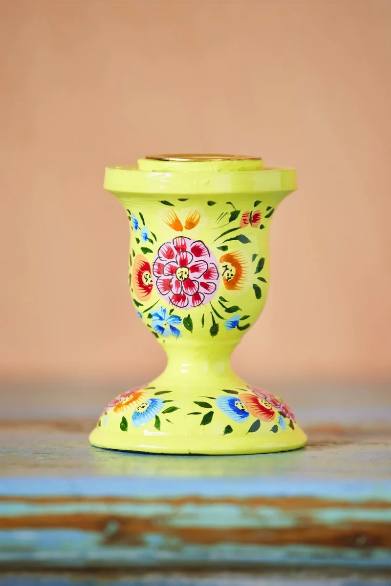 Hand Painted Kashmiri Candlestick - Image 2
