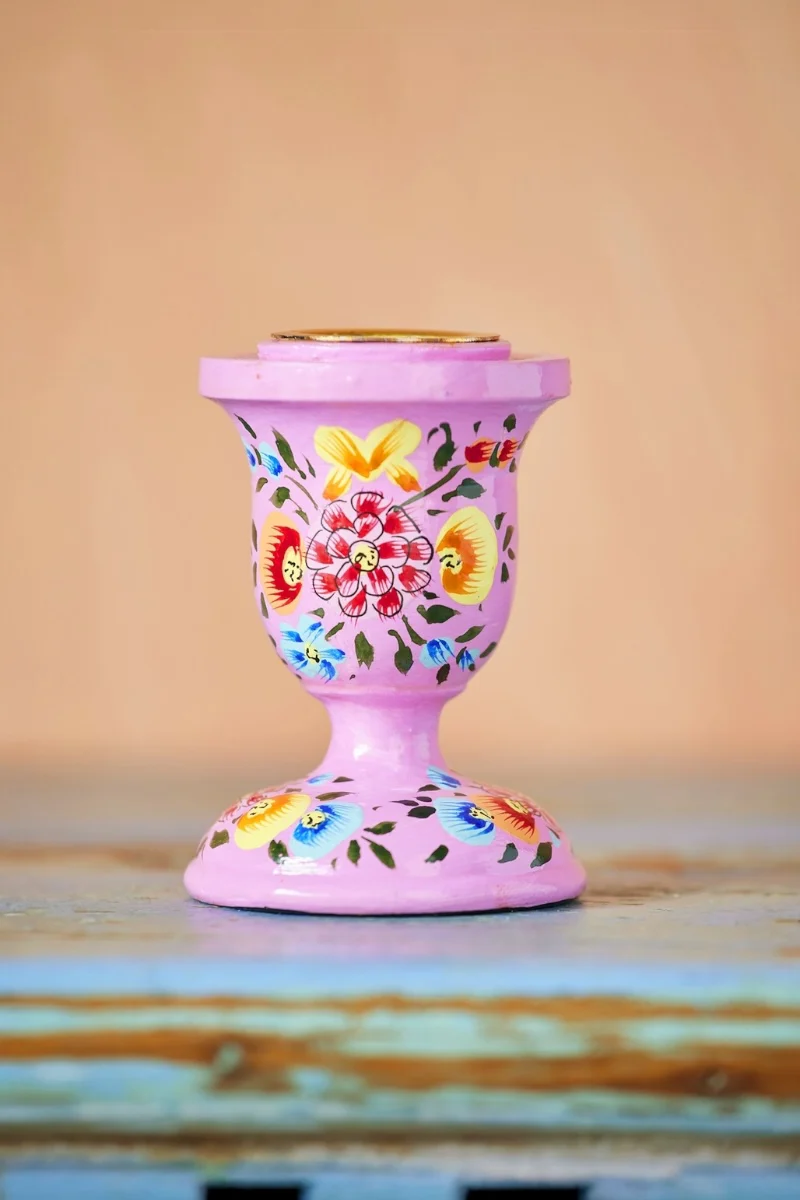 Hand Painted Kashmiri Candlestick - Image 6