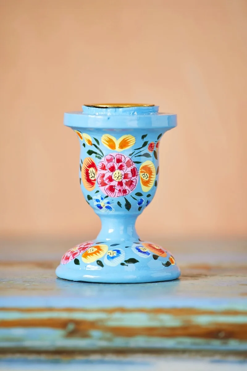 Hand Painted Kashmiri Candlestick - Image 7
