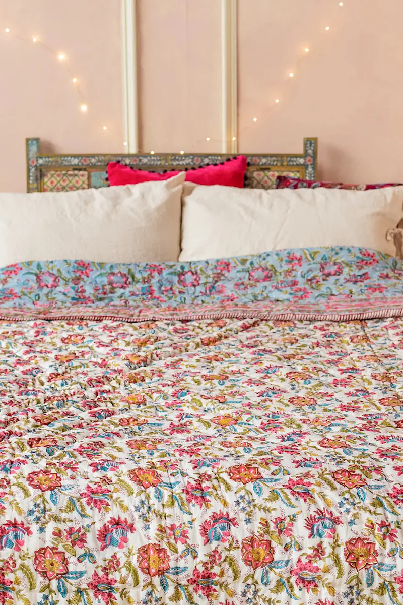 Joshika Blockprint Reversible Quilt - Image 4