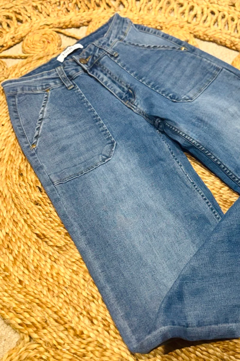 Leila Loves Pocket Wide Leg Jeans - Image 3