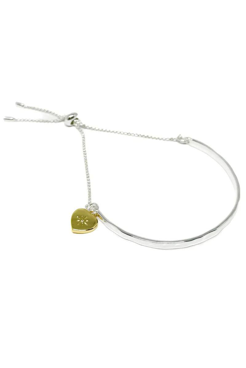 Madison Heart Slider Bangle - Gold - Image 2