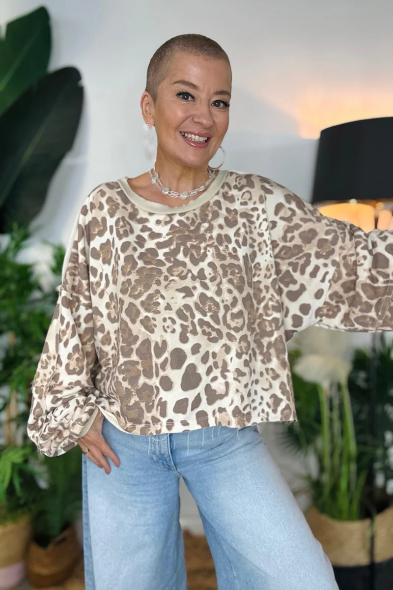Micha Leopard Print Sweatshirt - Image 3