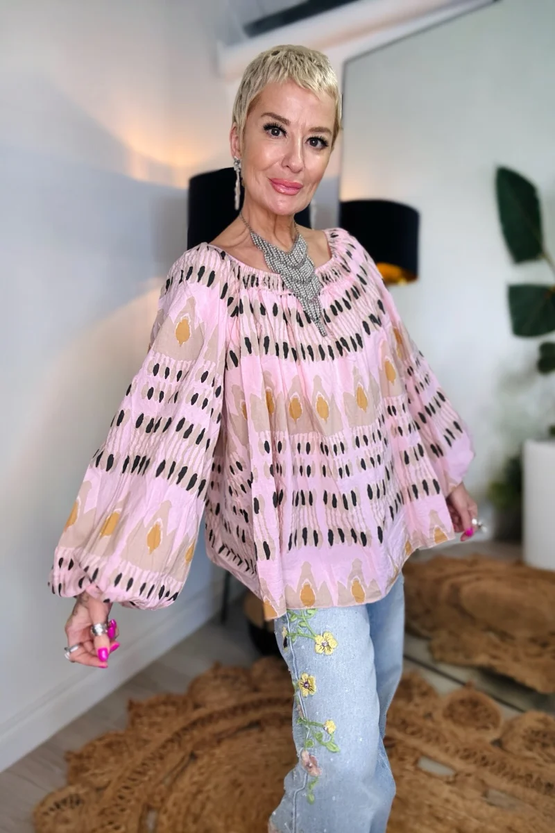 Mila On/Off Shoulder Smock Top - Image 5