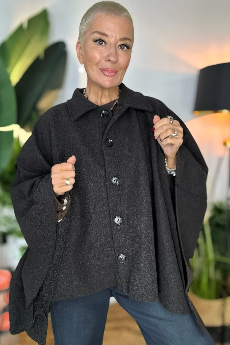 Reeva Poncho Cape Coat - Image 3