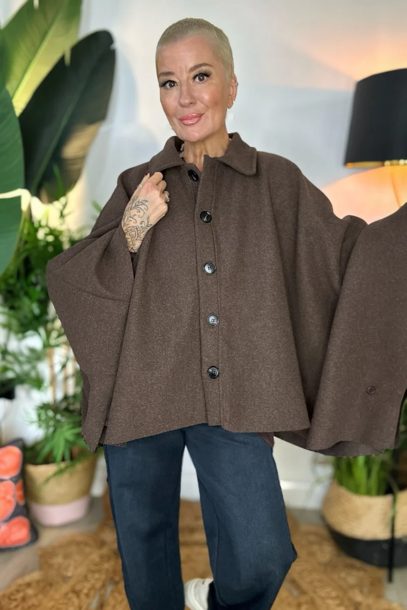 Reeva Poncho Cape Coat - Image 4