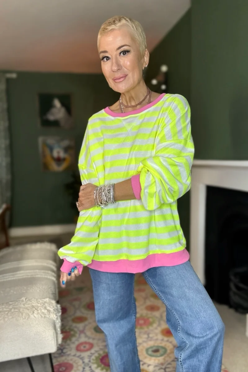 Terri Neon Stripe Sweatshirt