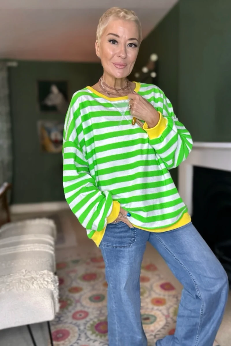 Terri Neon Stripe Sweatshirt - Image 2