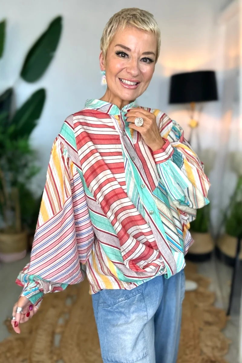 Twist Front Stripe Shirt - Image 2