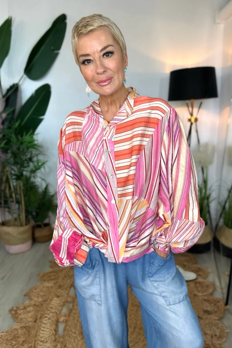 Twist Front Stripe Shirt - Image 3