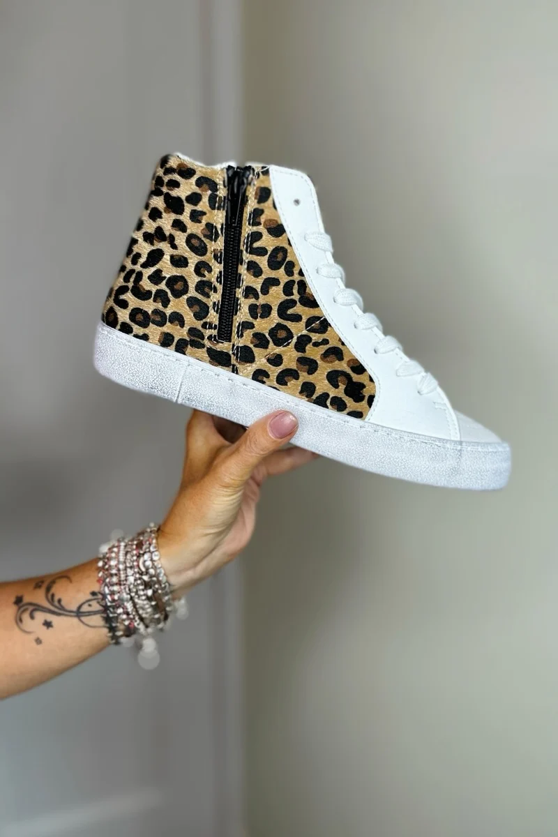 Zeena Leopard Hi Top Trainers - Image 4