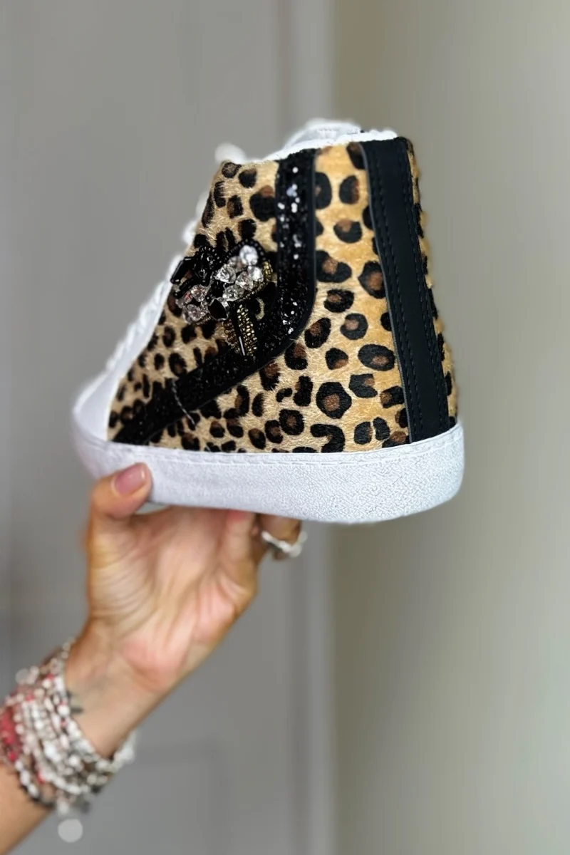 Zeena Leopard Hi Top Trainers - Image 5